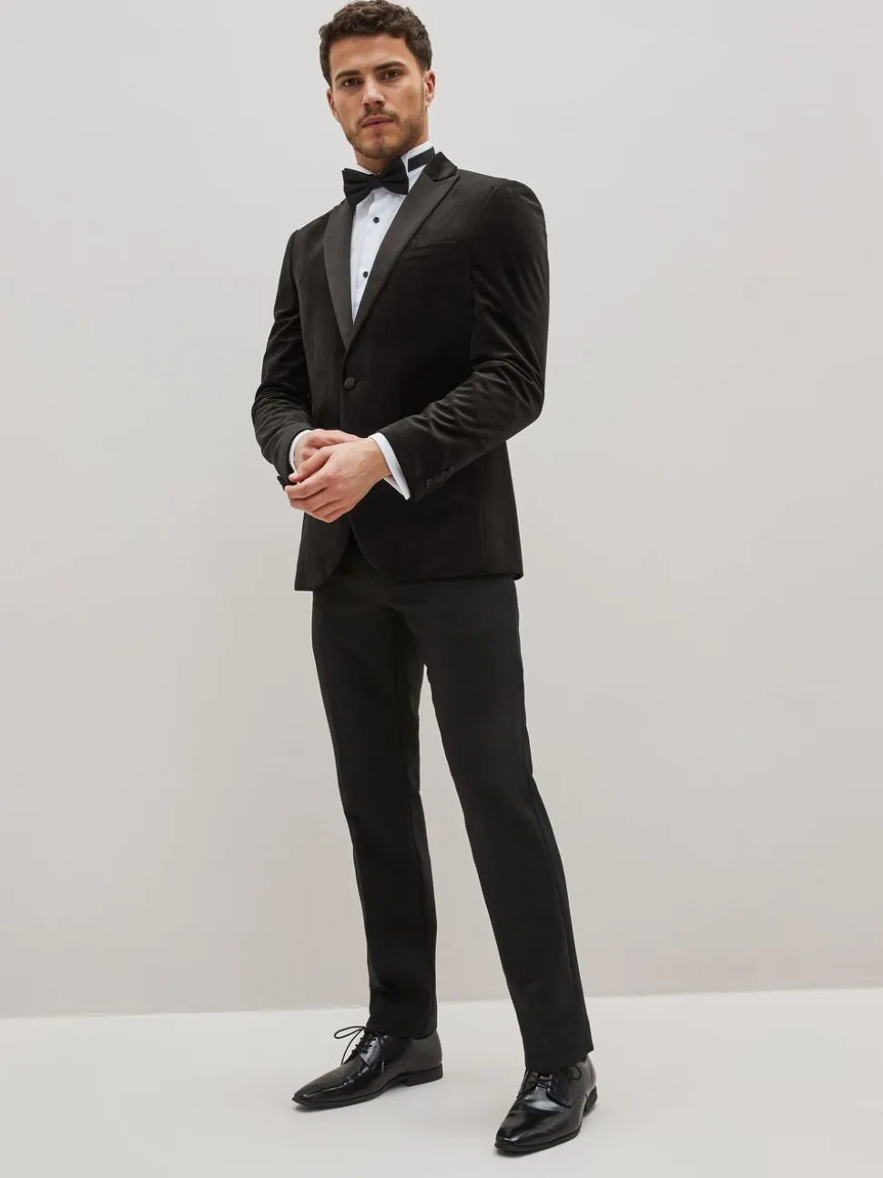 Zwart - Slim Fit - Fluwelen blazer