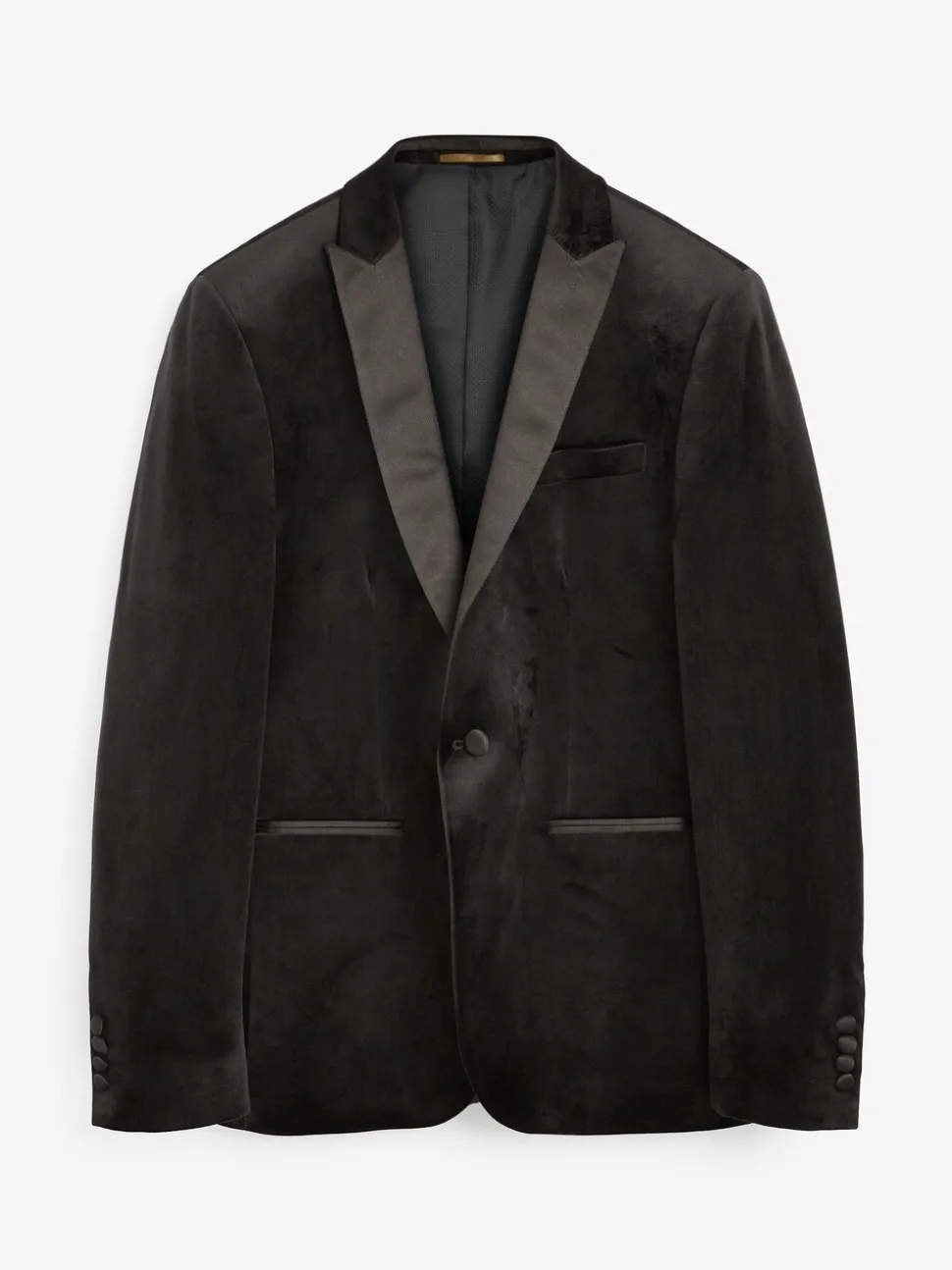 Zwart - Slim Fit - Fluwelen blazer