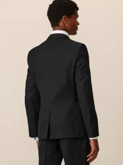 Zwart - Slim Fit - Kostuum met textuur: colbert