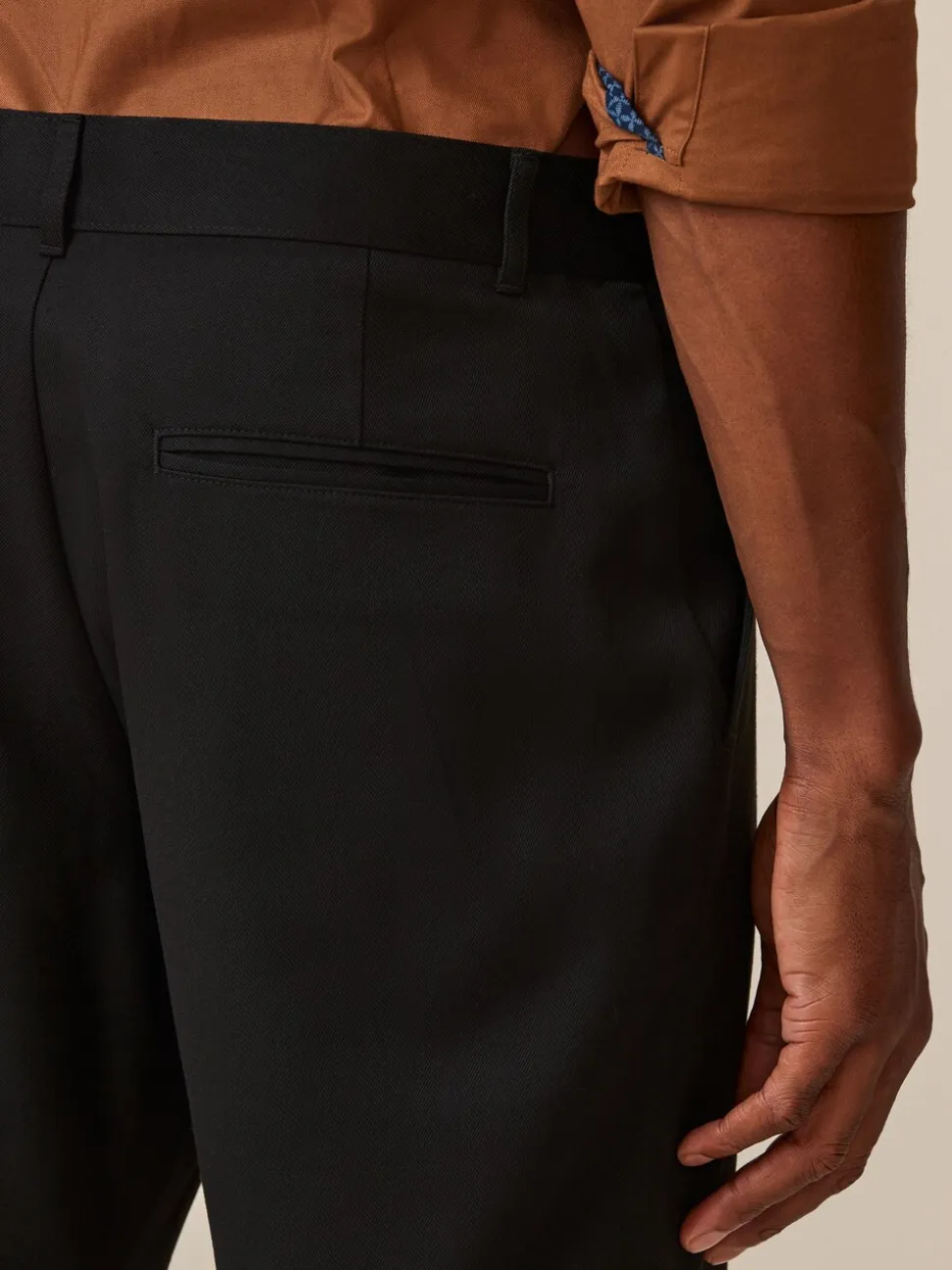 Zwart - Slim Fit - Modieuze broek zonder plooien
