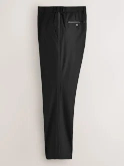 Zwart - Slim Fit - Motionflex Textured Tuxedo Trousers With Side Tape