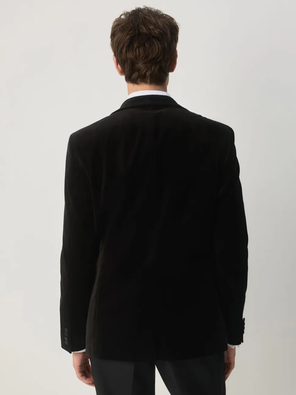 Zwart - Slim Fit - Motionflex stretchyfluwelen Blazer