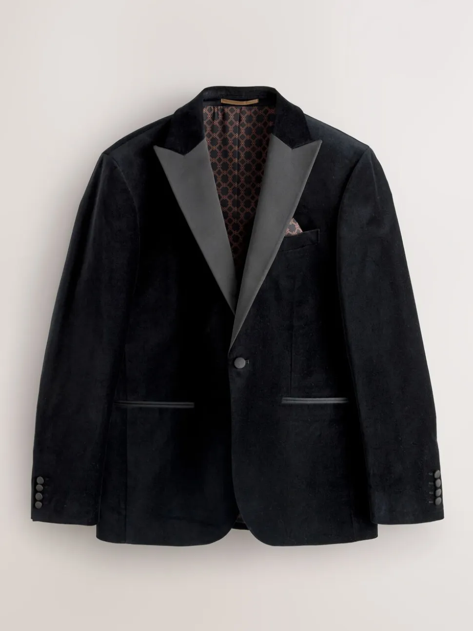 Zwart - Slim Fit - Motionflex stretchyfluwelen Blazer