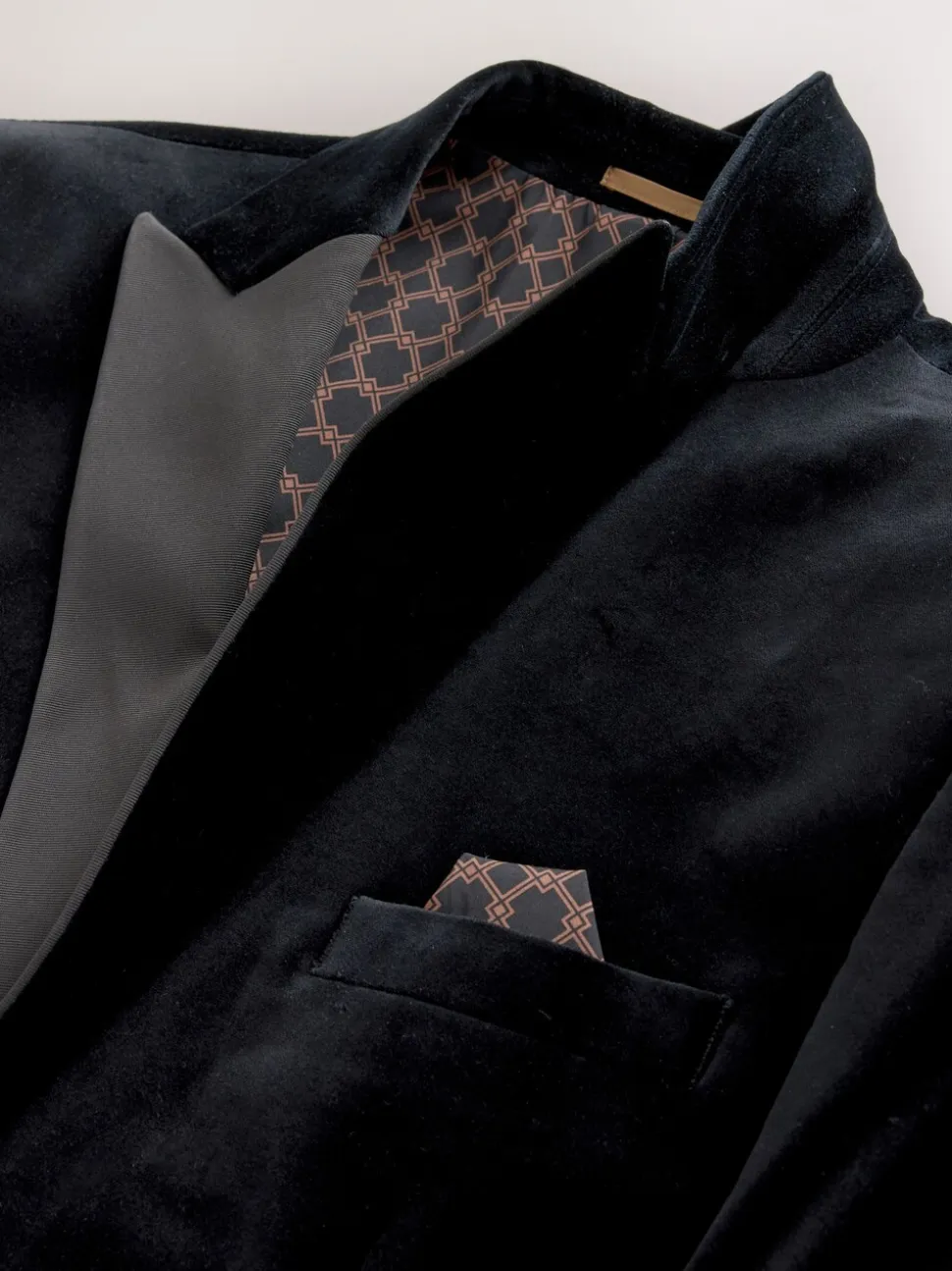 Zwart - Slim Fit - Motionflex stretchyfluwelen Blazer