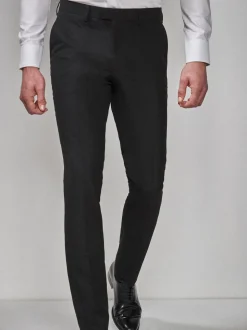 Zwart - Slim Fit - Pantalon in smokingstijl