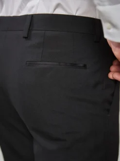 Zwart - Slim Fit - Pantalon in smokingstijl