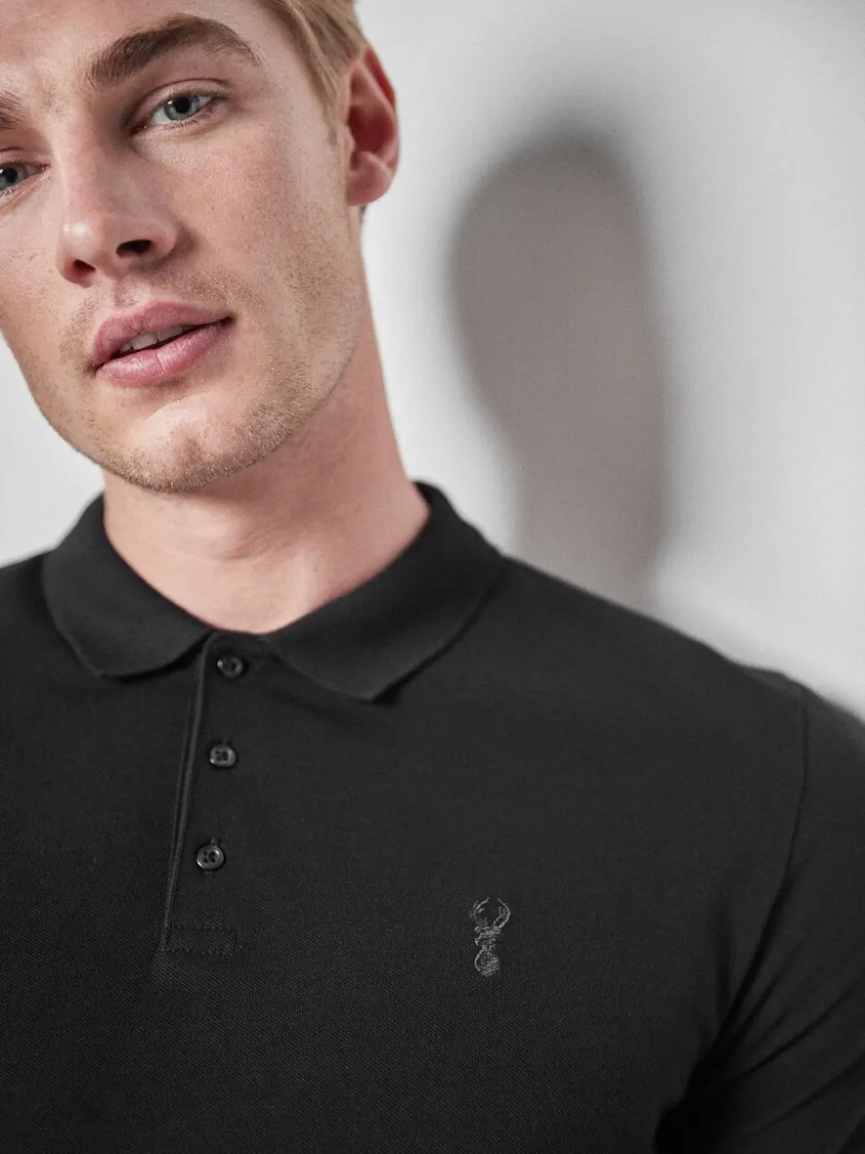 Zwart - Slim Fit - Piqué poloshirt met korte mouwen