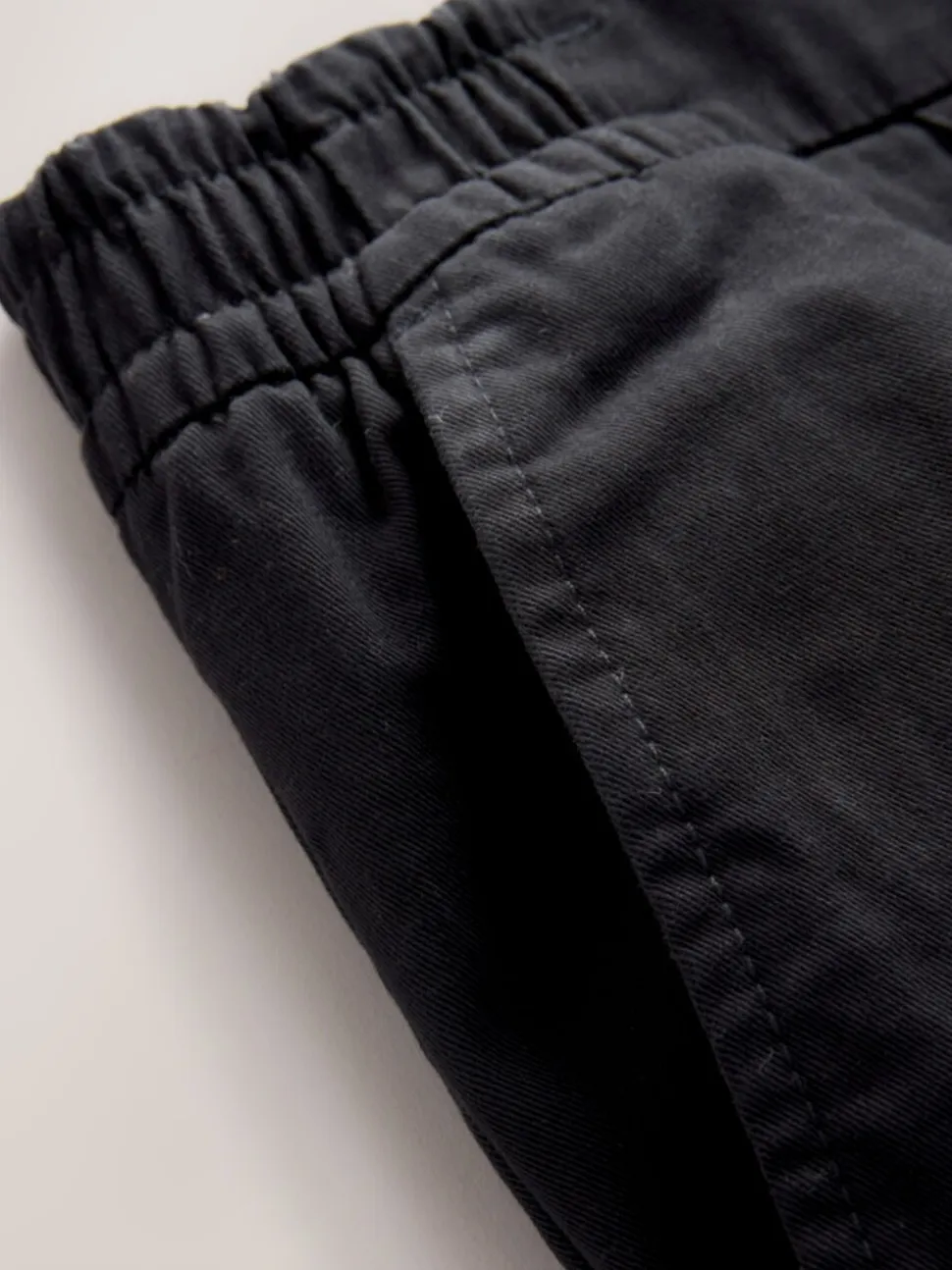 Zwart - Slim Fit - Pleated Stretch Chinos Trousers With Elasticated Waist