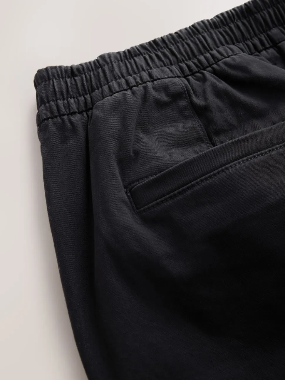 Zwart - Slim Fit - Pleated Stretch Chinos Trousers With Elasticated Waist