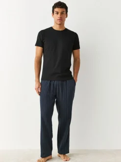 Zwart - Slim Fit - Set van 5 100% katoenen T-shirts met laagjes