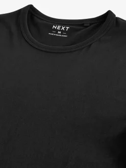 Zwart - Slim Fit - Set van 2 100% katoenen T-shirts met laagjes