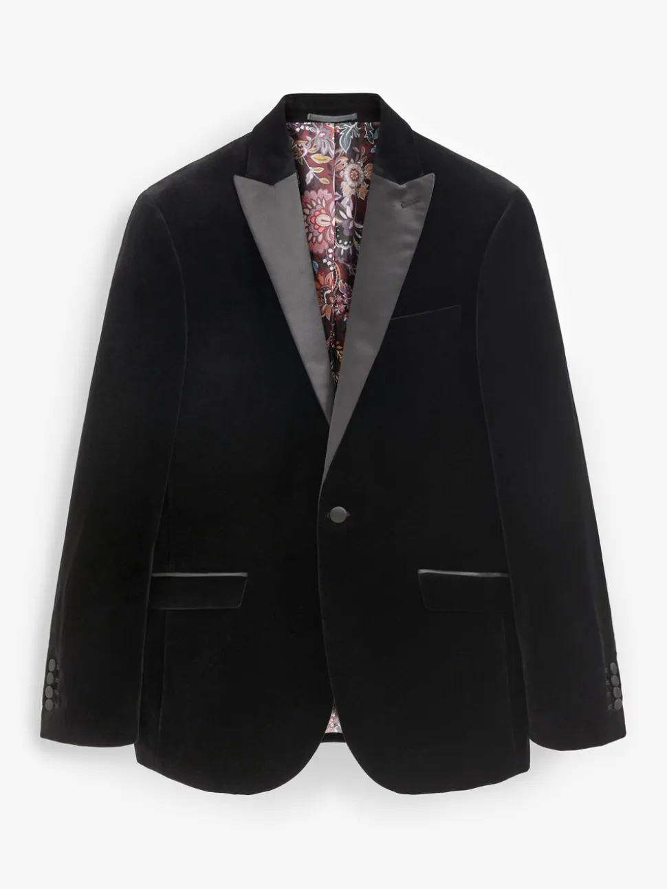 Zwart - Slim Fit - Signature Pontoglio Italiaanse fluwelen blazer