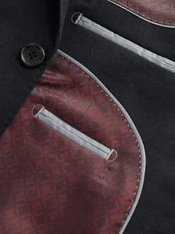 Zwart - Slim Fit - Signature Nova Fides 100% Italian Wool Suit Jacket