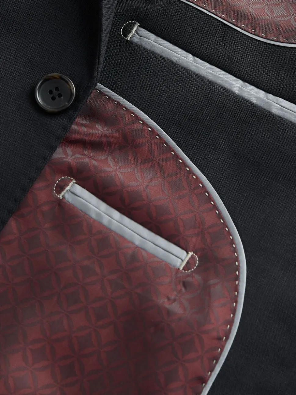 Zwart - Slim Fit - Signature Nova Fides 100% Italian Wool Suit Jacket