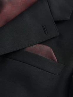 Zwart - Slim Fit - Signature Nova Fides 100% Italian Wool Suit Jacket