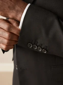 Zwart - Slim Fit - Signature Nova Fides 100% Italian Wool Suit Jacket