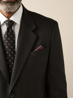 Zwart - Slim Fit - Signature Nova Fides 100% Italian Wool Suit Jacket