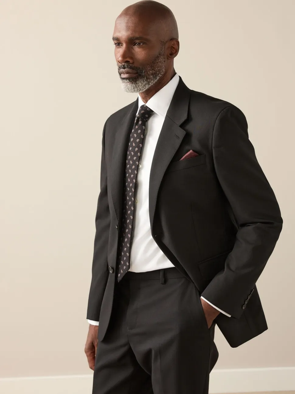 Zwart - Slim Fit - Signature Nova Fides 100% Italian Wool Suit Jacket