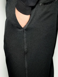 Zwart - Slim Fit - Smokingpantalon met biesdetail en textuur