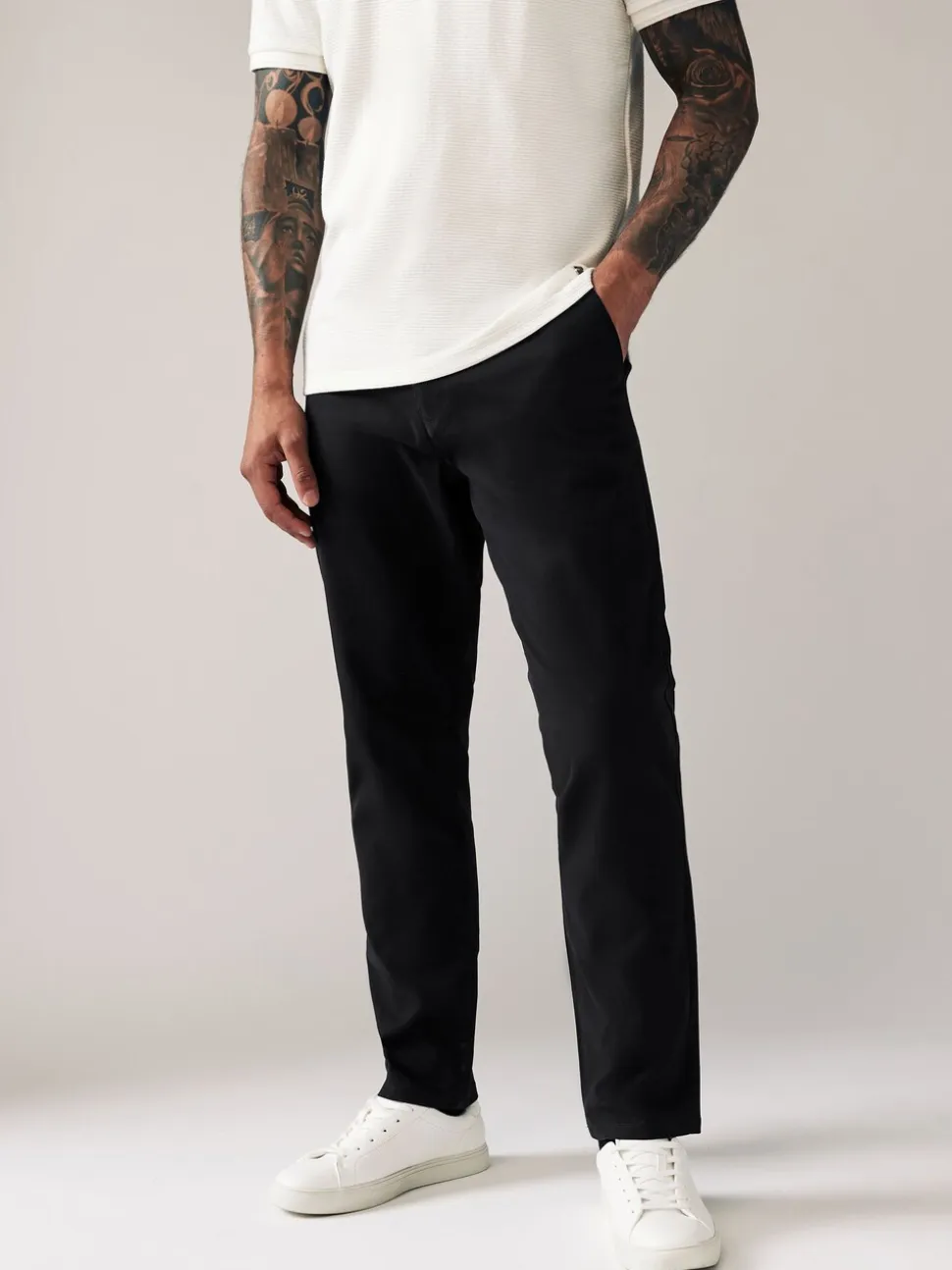 Zwart - Slim Fit - Stretchy chino