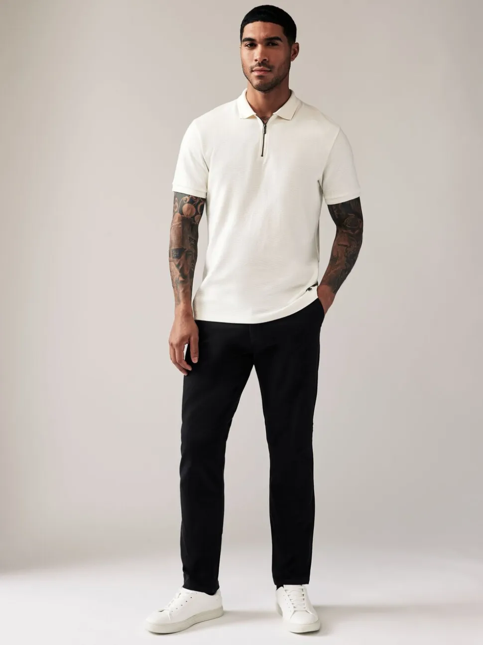 Zwart - Slim Fit - Stretchy chino