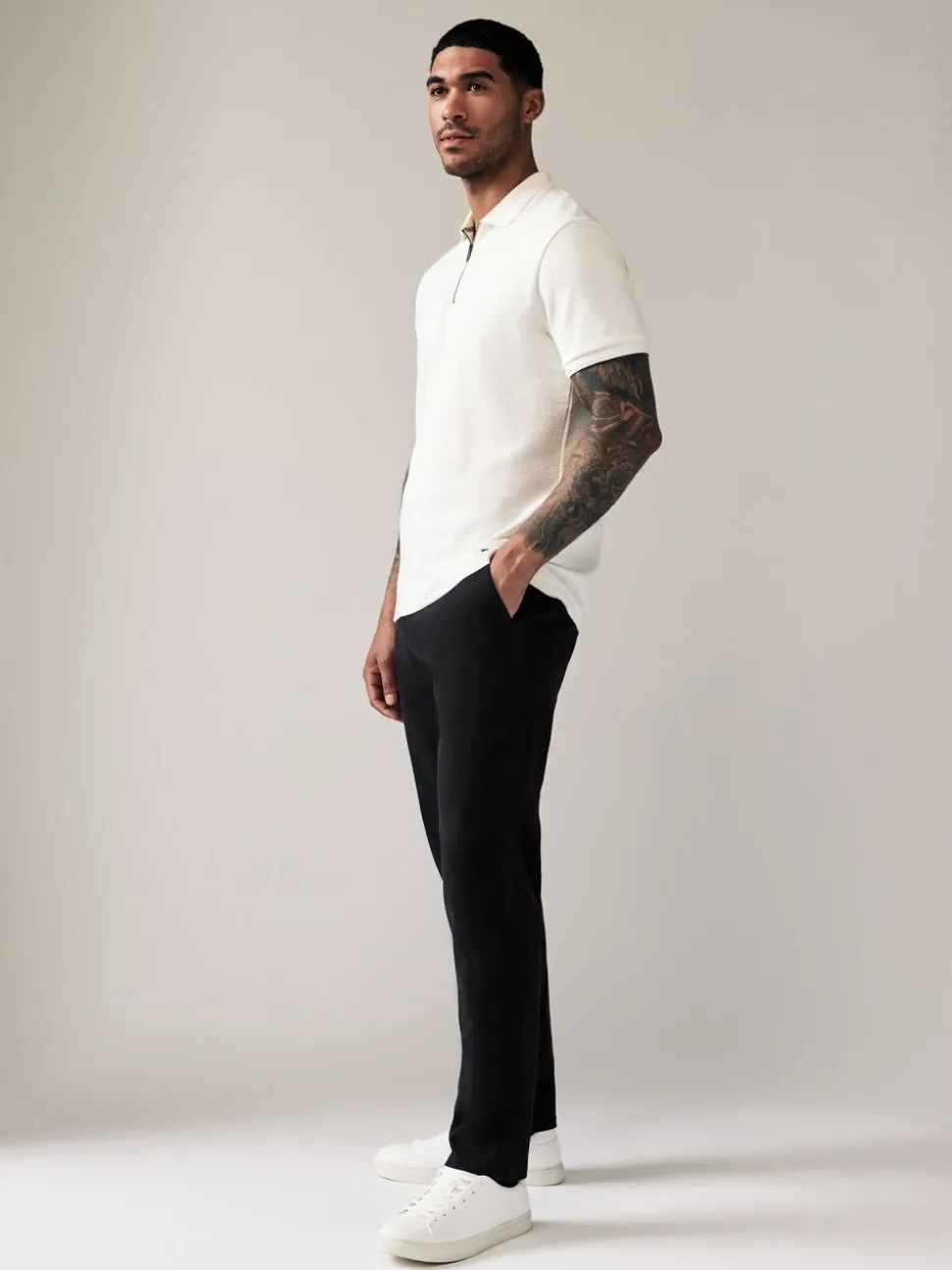 Zwart - Slim Fit - Stretchy chino