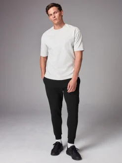 Zwart - Slim Fit Brushback Heavyweight 2 Pack Joggers