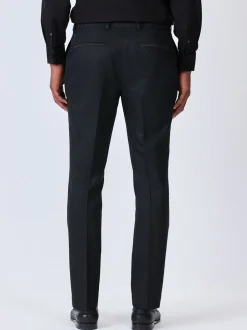 Zwart - Slim Fit Jacquard Suit Trousers