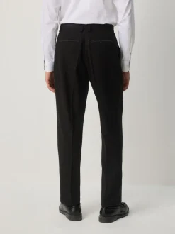Zwart - Slim Fit Sequin Tuxedo Suit Trousers