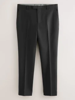 Zwart - Slim Fit Signature Nova Fides 100% Italian Wool Tuxedo Suit Trousers