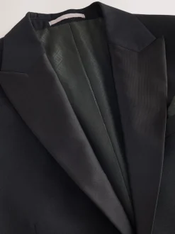 Zwart - Slim Fit Signature Nova Fides 100% Italian Wool Tuxedo Suit Jacket