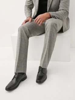 Zwart - Slim Panel Leather Shoes