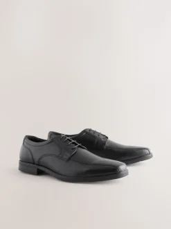 Zwart - Slim Panel Leather Shoes