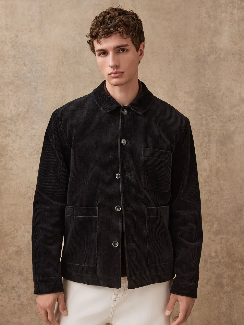 Zwart - Slim Rijk Corduroy Jack
