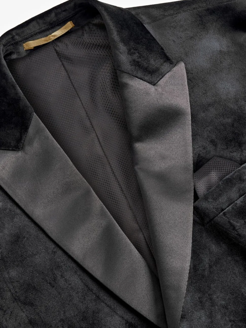 Zwart - Slim-fit fluwelen blazer met dubbele rij knopen