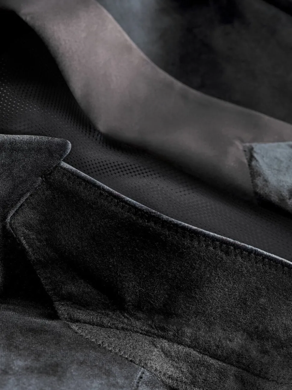 Zwart - Slim-fit fluwelen blazer met dubbele rij knopen