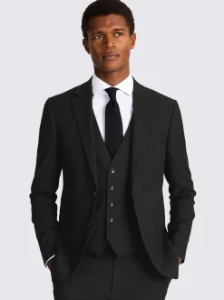 Zwart - Smal - MOSS - Stretch colbert