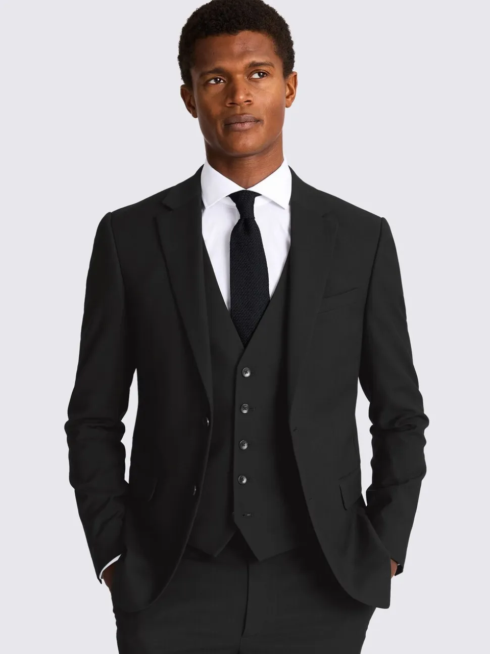 Zwart - Smal - MOSS - Stretch colbert