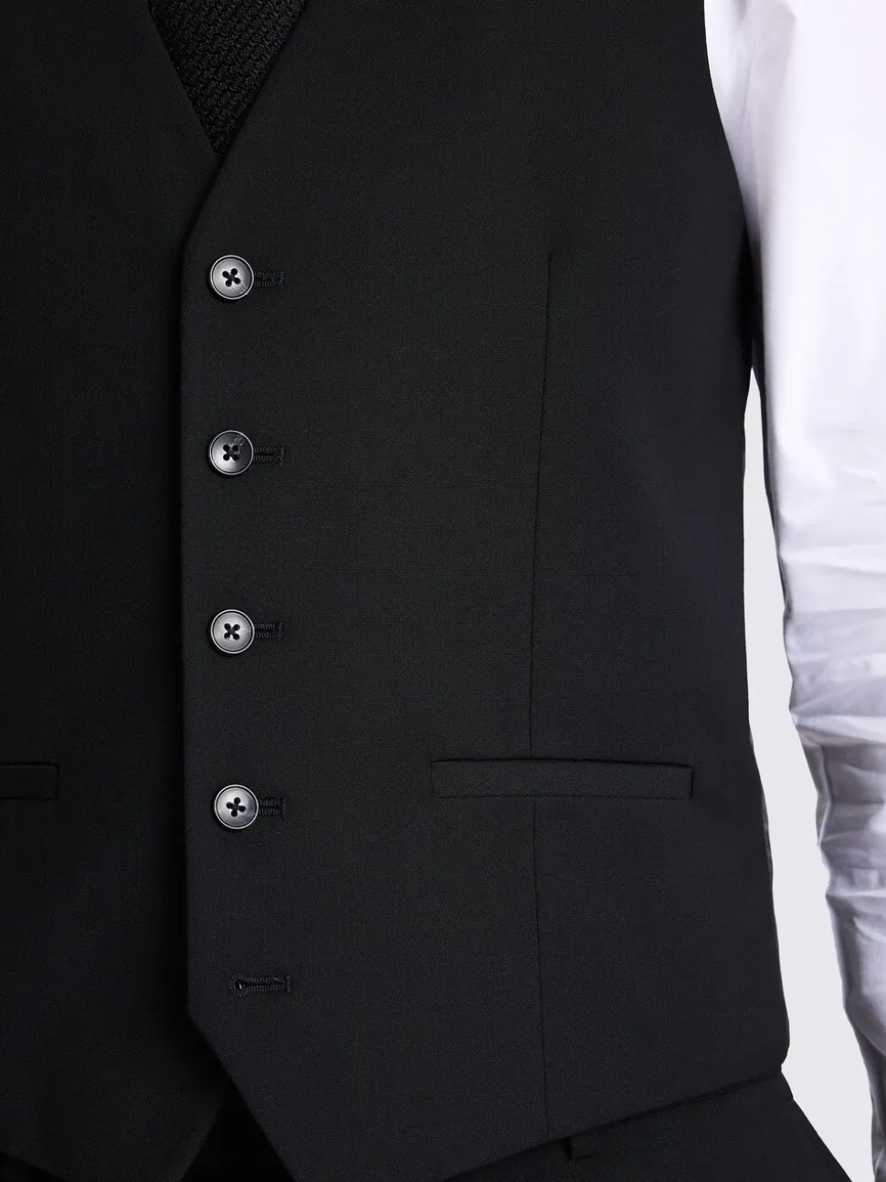 Zwart - Smal - MOSS Stretch Suit Waistcoat