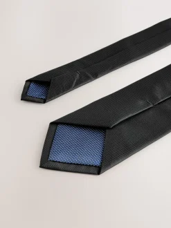 Zwart - Smal - Stropdas met textuur