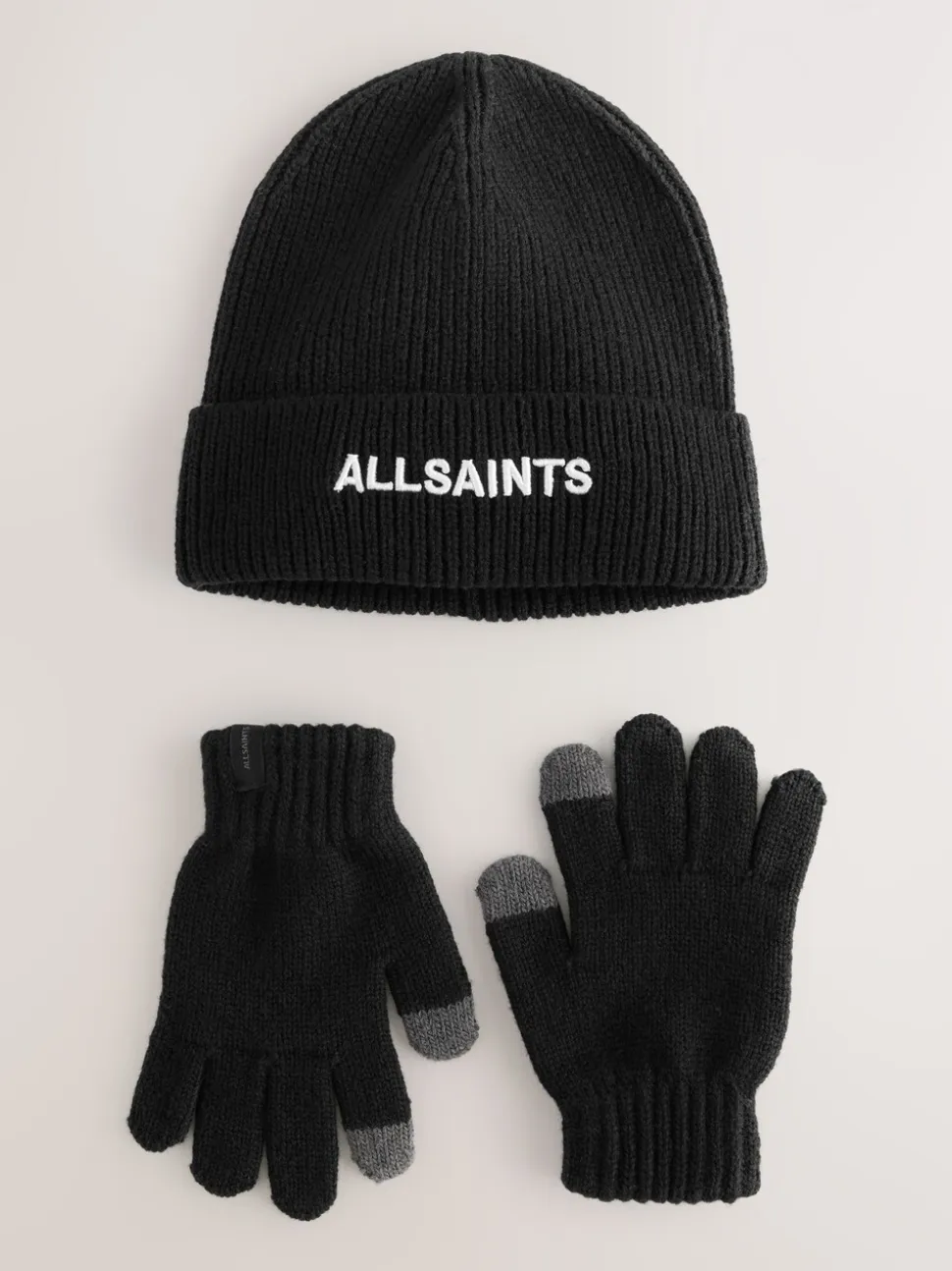 Zwart - smALLSAINTS Logo Beanie and Gloves Set