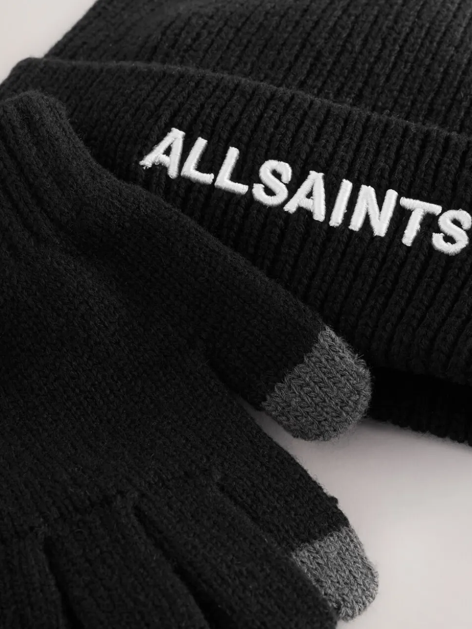 Zwart - smALLSAINTS Logo Beanie and Gloves Set