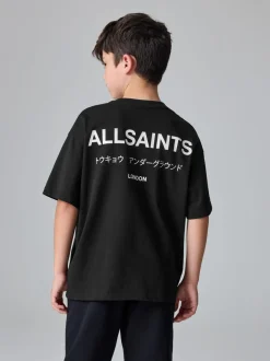 Zwart - smALLSAINTS Oversized Underground T-shirt van katoen met ronde hals