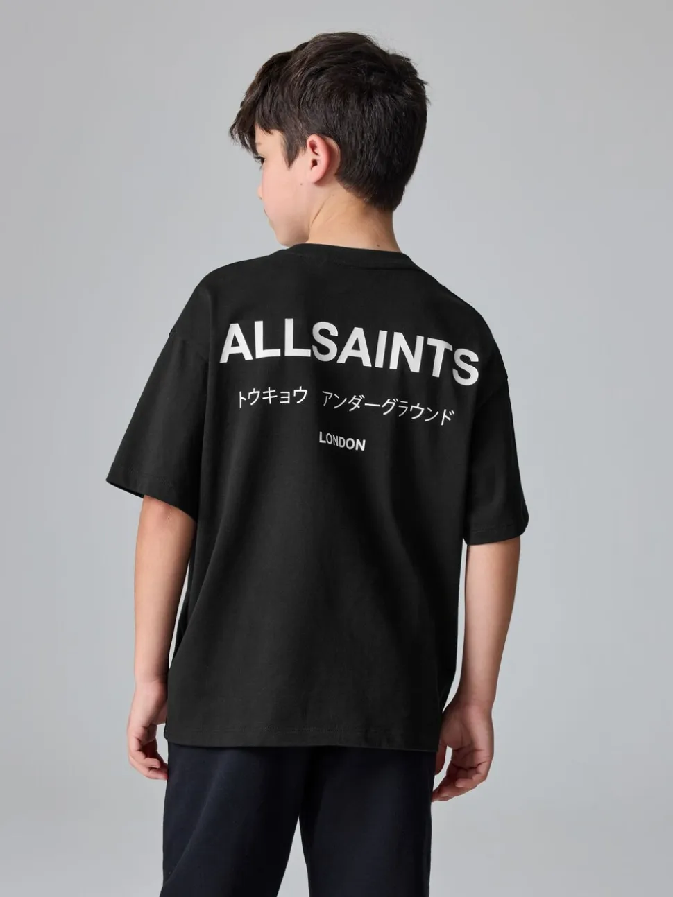Zwart - smALLSAINTS Oversized Underground T-shirt van katoen met ronde hals