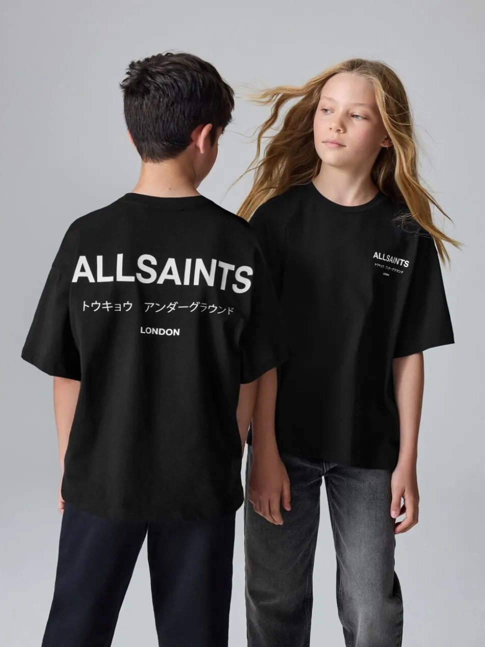 Zwart - smALLSAINTS Oversized Underground T-shirt van katoen met ronde hals