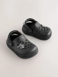 Zwart - smALLSAINTS Print Borg Lined Clog Slippers