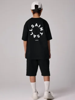Zwart - smALLSAINTS Tierra set van T-shirt en sweatshorts