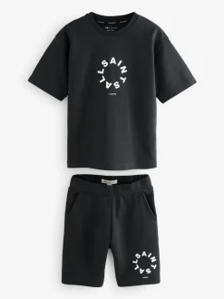 Zwart - smALLSAINTS Tierra set van T-shirt en sweatshorts