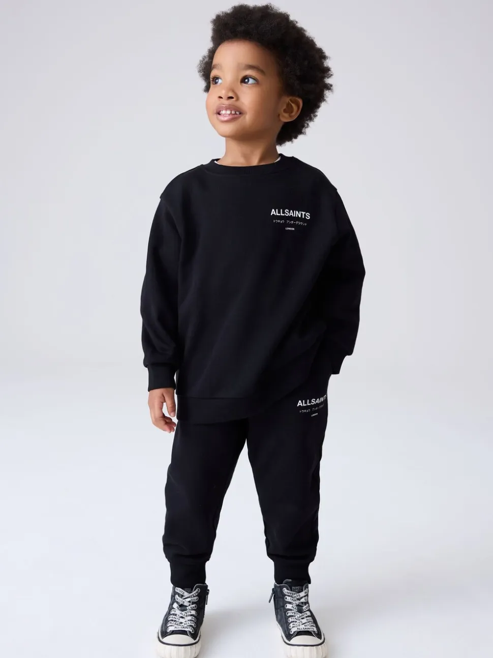 Zwart - smALLSAINTS Underground Oversized Set van Sweatshirt en Joggingbroek voor Jongere Jongens