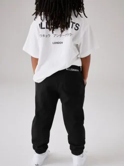 Zwart - smALLSAINTS Underground rechte joggingbroek met omslag van 100% katoen